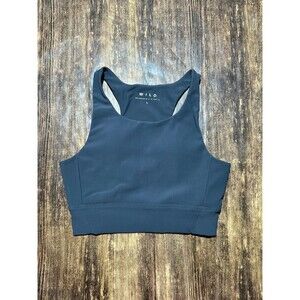 Wilo Base Ribbed Charcoal Longline Sports Bra- Large